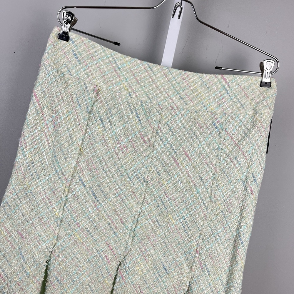 Context‎ Pastel Mint Green Tweed Skirt Womens 12 Y2K Academia Preppy NWT